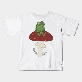 Over the Garden Wall frog on mushroom Kids T-Shirt